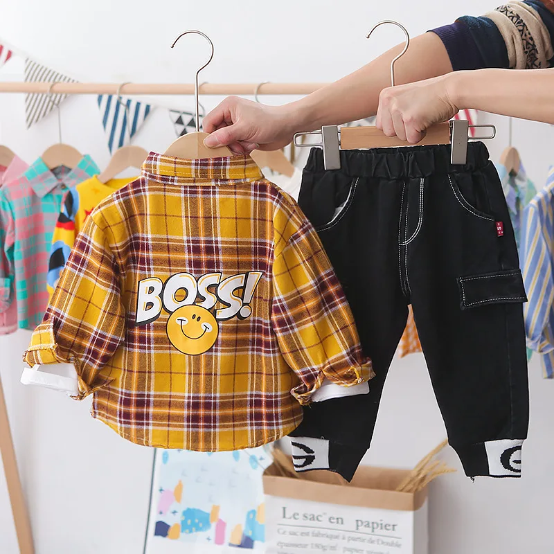 

0-5 Years Spring Boy Clothing Set 2021 Casual Fashion Pattern T-shirt+ Pant +Coat 3pcs Kid Children Baby Toddler Boy Clothing