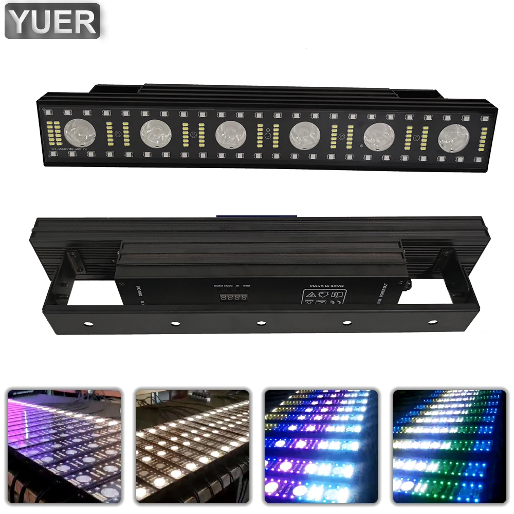 LED 6X3W RGBW 4IN1 Piexl Wall Washer Light DMX512 Music Control DJ Disco Stage Prom Holiday Party Dance Floor Bar Club Indoor