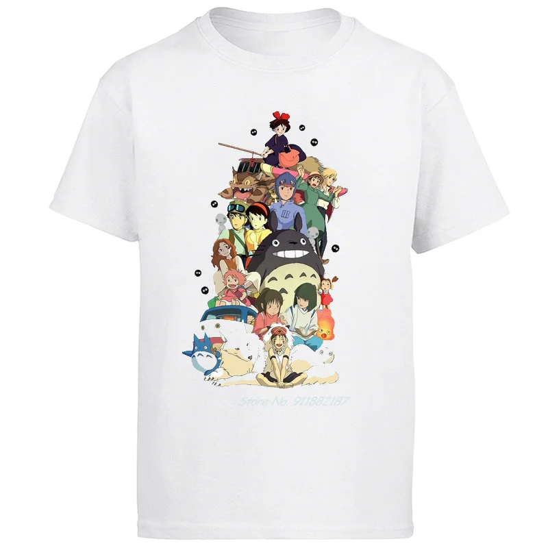 Studio Ghibli комбо Футболка мужская футболка Мода harajuku с коротким рукавом круглым