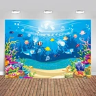 Фон для фотосъемки подводная Акула аквариум Русалка детский душ день рождения детей, мальчика