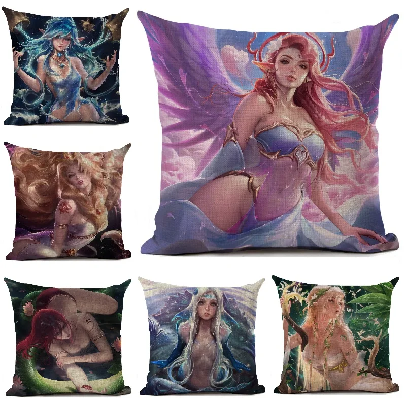 Чехол для подушки Cartton Fantasy Girls с принтом гостиной дивана квадратные декоративные