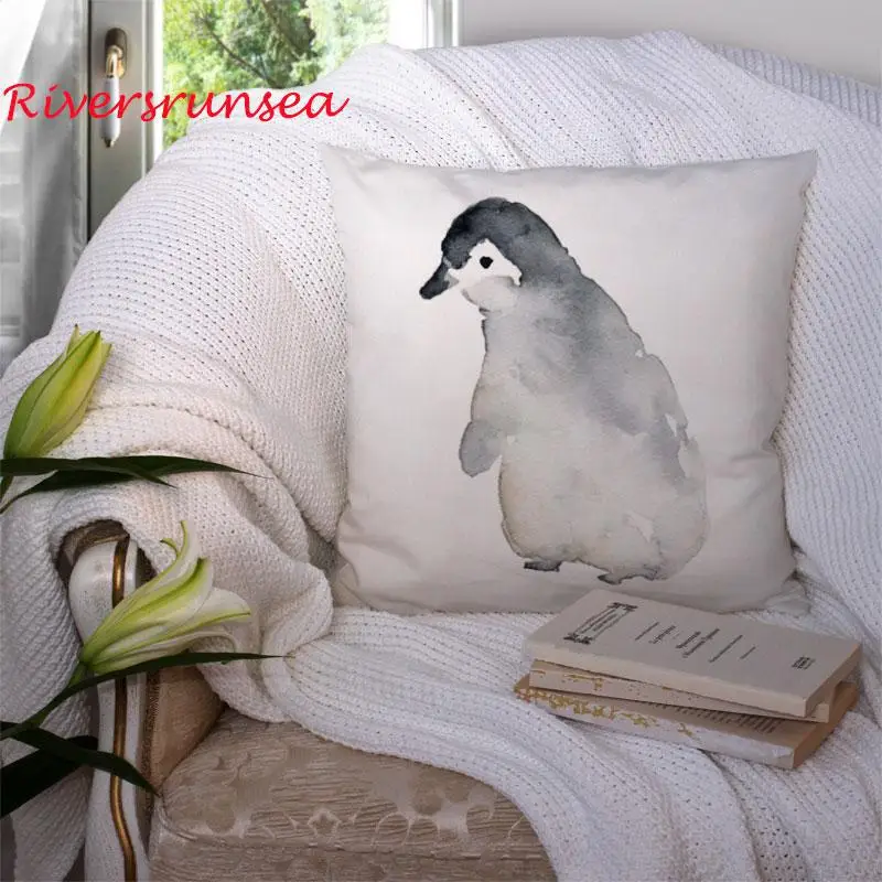 Nordic Style Decoration Deer Pillow Hand Animal Watercolor Ink Forest Fox Cushion Christmas Tree For Creative Living Room Chair | Дом и сад