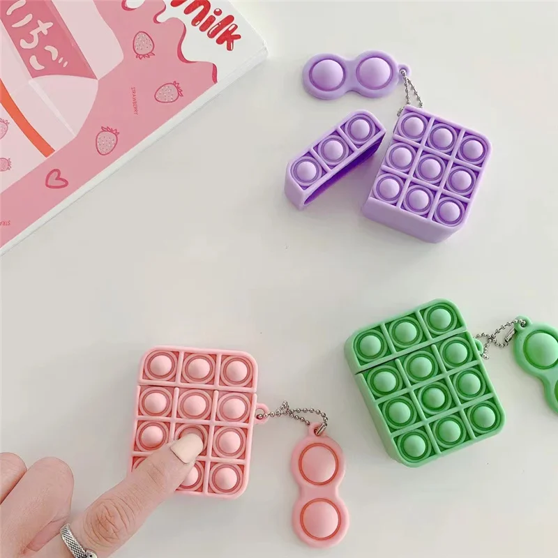 

Relive Stress Cute Silicone Headphone Case For Apple Airpods Pro Shockproof Pop Fidget Toys Push It Bubble Cover For AirPods 2/1