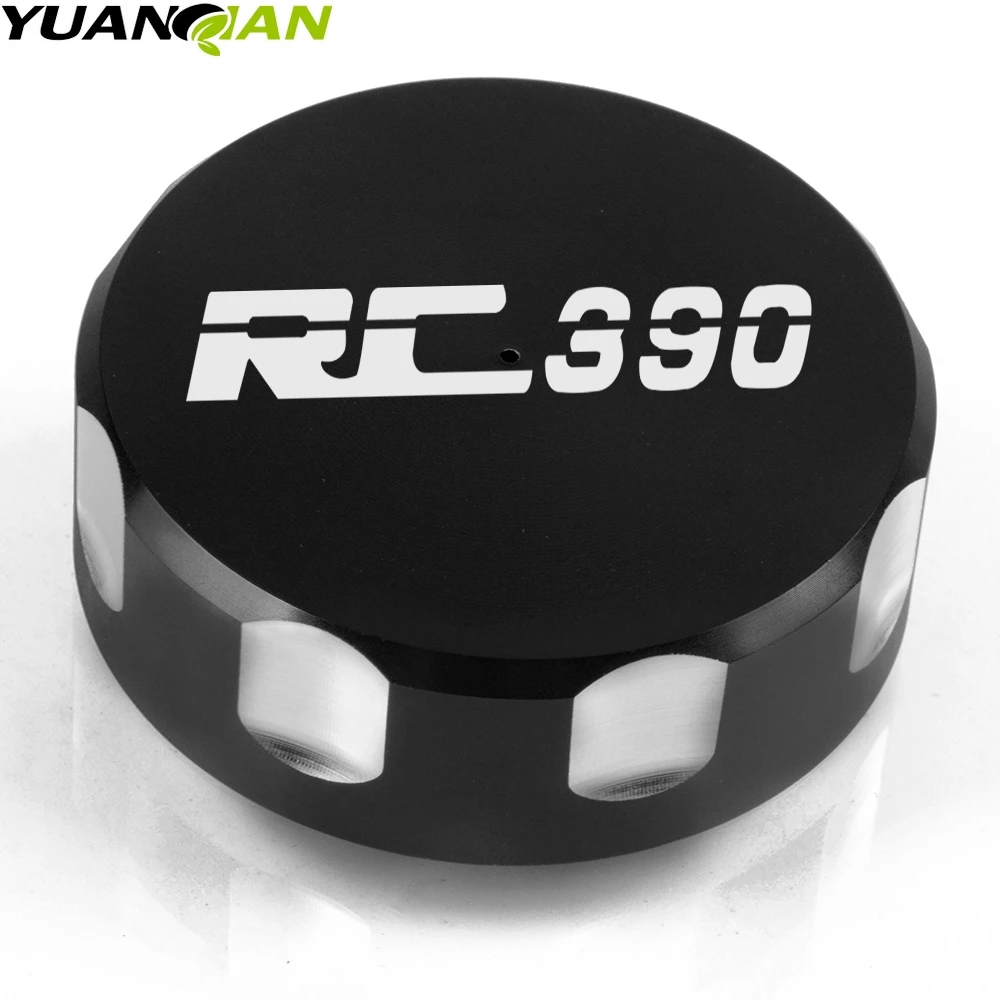 black RC390 LOGO Высокое качество Задняя Тормозная жидкость Крышка Резервуара крышка мотоцикла аксессуары для KTM RC 125 200 250 390 rc390 - Цвет: black RC390 LOGO