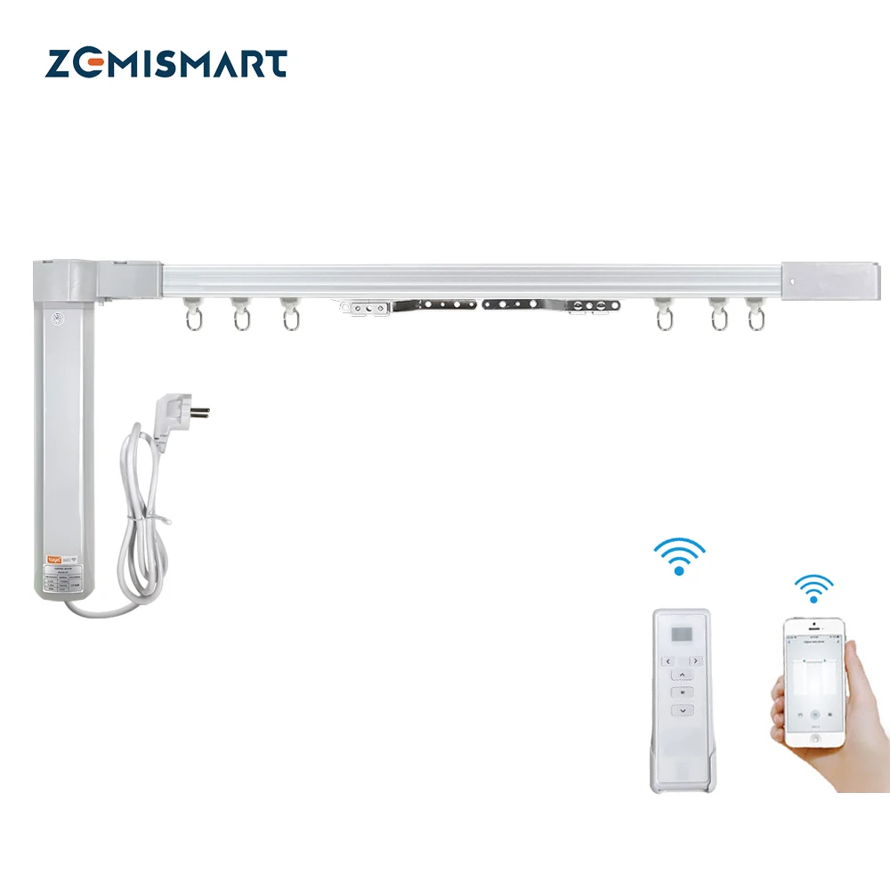 Zemismart Wi-Fi шторный двигатель Tuya Smart Life Электрический s-образный трек с