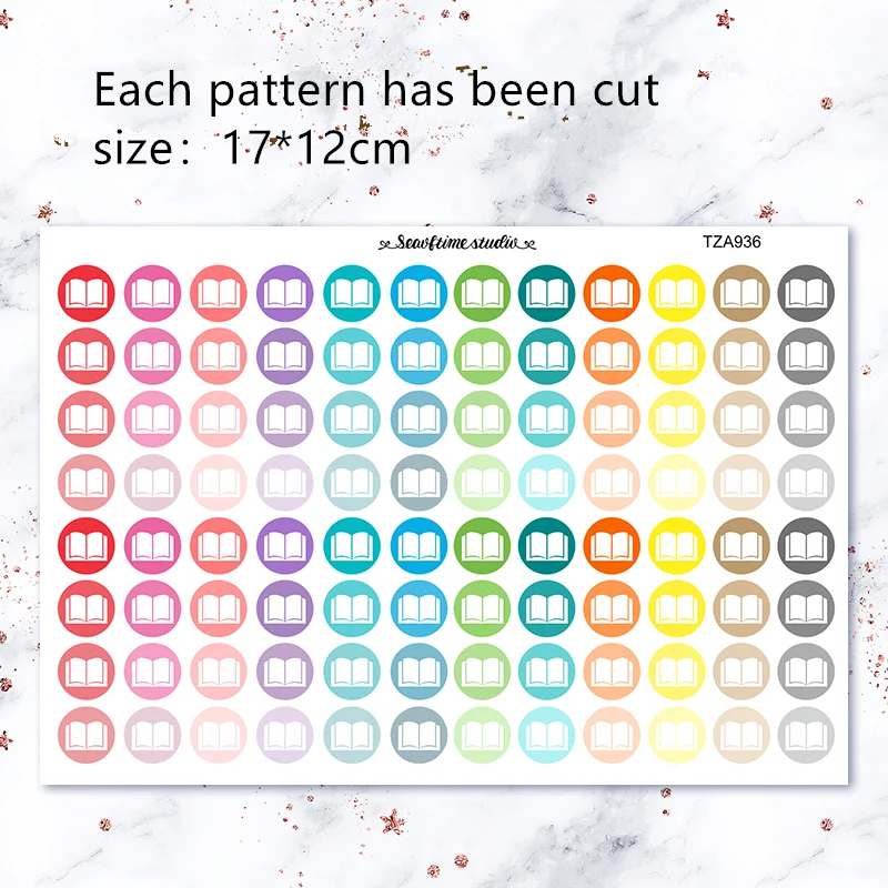

1pc Read Color icon Decorative Sticker DIY Planner Diary Scrapbooking Album Stickers gift