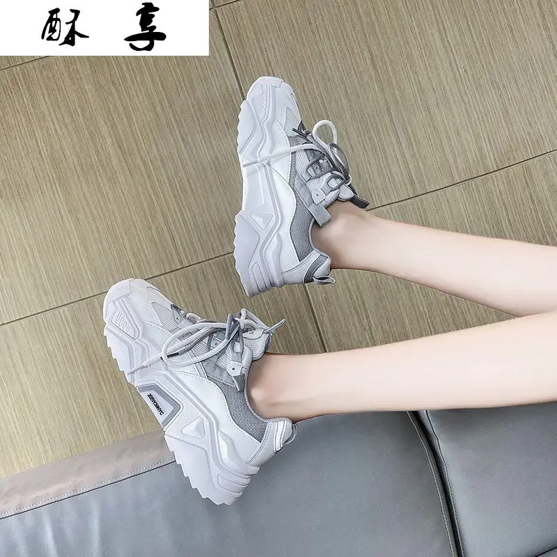 

2021 Spring Autumn New Women Lace-up Mesh Breathable Sneakers Fashion Women Casual Shoes Walking Comfort Women Vulcanized Shoes