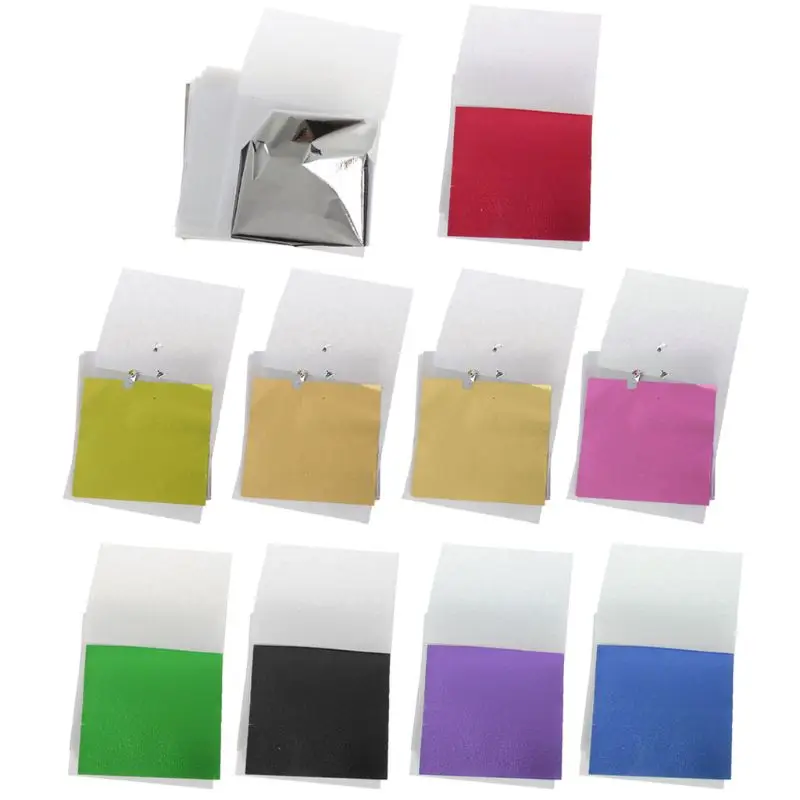 100 шт. лист золотого листа Сделай Сам Имитация фольги бумага Смола Изготовление