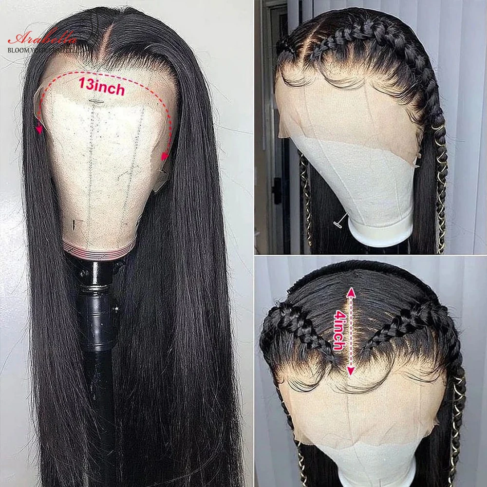 

360 парик на сетке спереди, перуанские прямые волосы, парик на сетке с детскими волосами, предварительно выщипанные волосы Arabella Remy, парик плот...