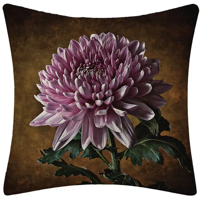 Цветок Fauxlinen подушка в стиле ретро чехол Маргаритка Подсолнух Винтаж Цветочная