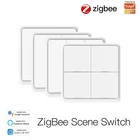 4 банды Tuya ZigBee Беспроводной 12 сценический Переключатель кнопочный контроллер на батарейках Автоматизация сценария для Google Home App