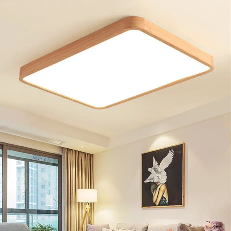 Скандинавский простой современный потолочный светильник из дуба ультра тонкий