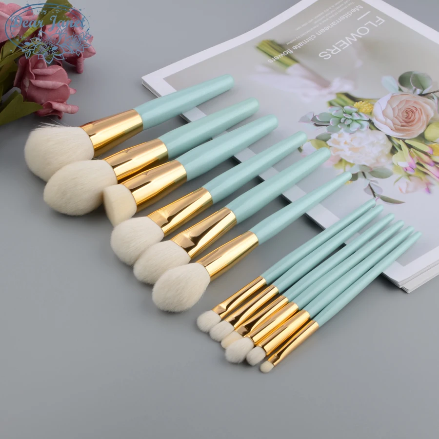 12 шт./компл. голубые кисти для макияжа набор кистей с деревянной контур