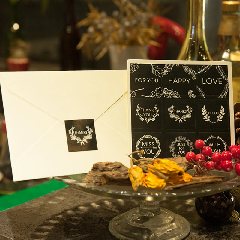 18pcs Vintage Sealing stickers Wedding Blessing Words Sticker Invitations Seals Candy Favors Gift Boxes Labels Adhesive sticker | Дом и сад