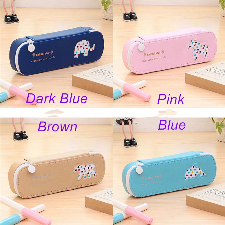 Искусственная кожа на молнии пенал для карандашей Мультфильм Креативный большой