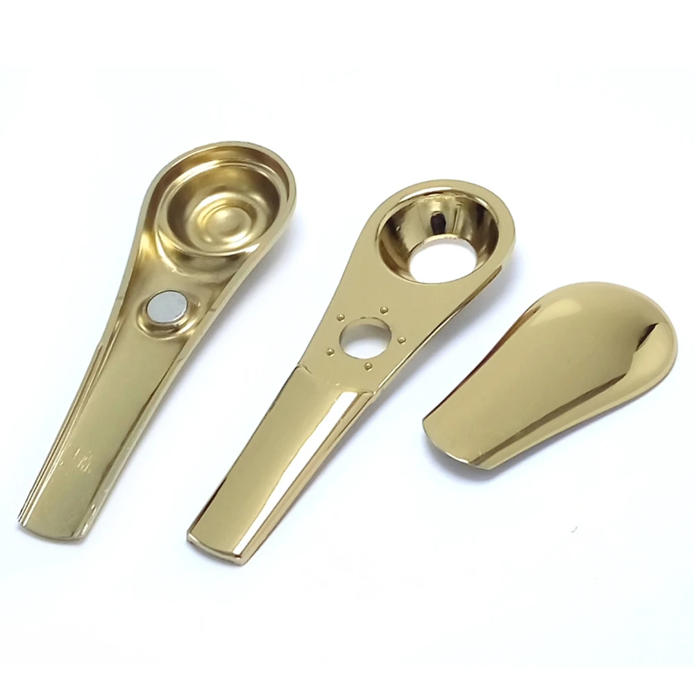 

1Pcs Spoon Shape Tobacco Pipe Metal Smoking Pipe Cigarette Accessories Portable Smoke Tube Pipa For Men Grinder