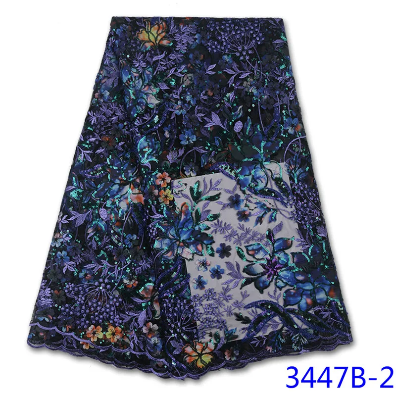 

New Style French Lace Fabric Net High Quality African Lace Fabric Tulle With Sequin And Peal Nigerian Lace For Wedding GD3447B-1
