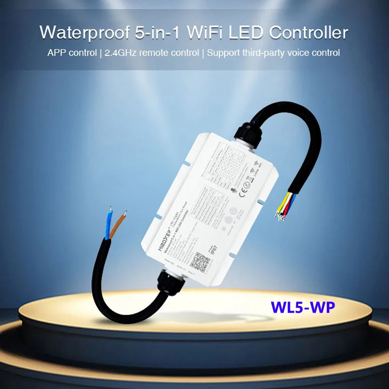 Контроллер светодиодной ленты Miboxer WL5 WL5-WP водонепроницаемый диммер IP67 12 В 24 для