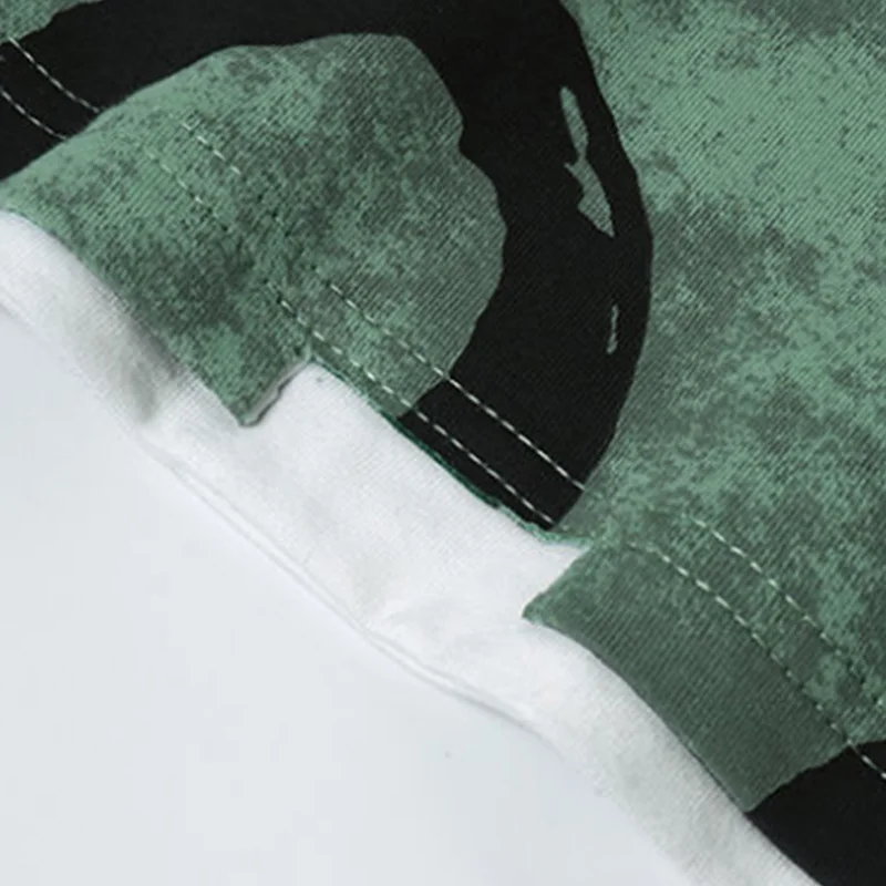 

Summer T Shirt For Men Fashion Clothes Cotton Top Loose Short-Sleeved Letter Chic Casual Tie-Dye Tees Round Neck T-Shirts Male