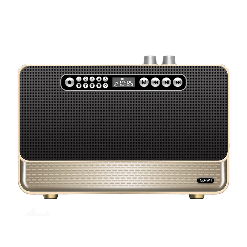

30W Wireless Speaker Bluetooth Wooden Home Outdoor Loudspeaker FM Radio Stereo HiFi Bass Bedside Portable Subwoofer USB