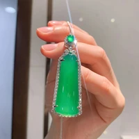 qtt lab emerald pendant necklace silver color stones choker statement necklace women wedding jewelry accessories