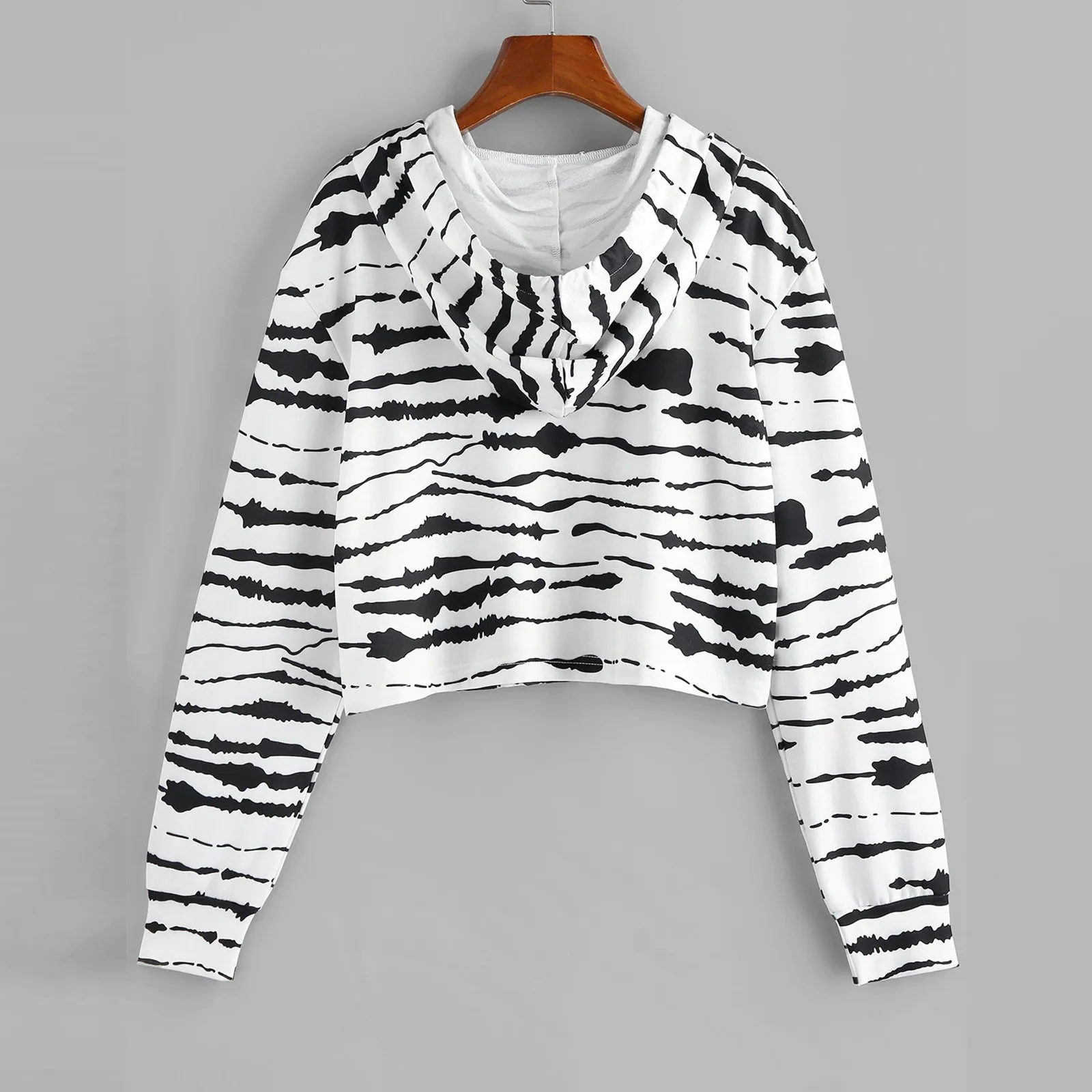 Women Hoodies Long Sleeve Zebra Pattern Print Casual Hoodie Pullover Sweatshirt Tops Streetwear Women Oversized Hoodies