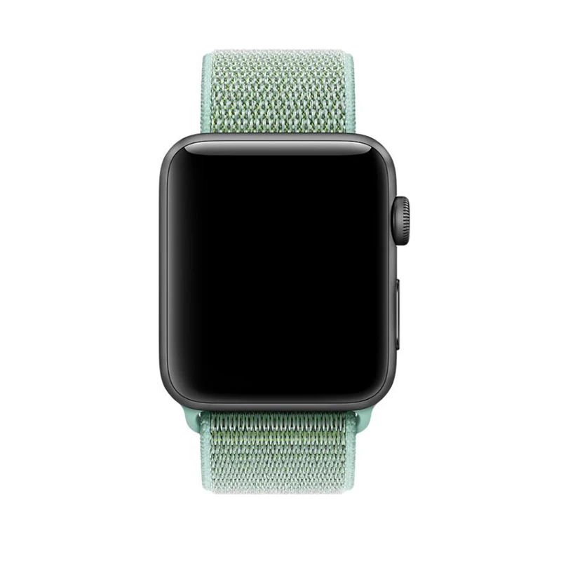 Цвета нейлоновый спортивный бесшовный репликация Band для Apple Watch серии 1/2/3 Легкий из мягкой дышащей ткани с вязанными лямками, 38, 42 мм, версия