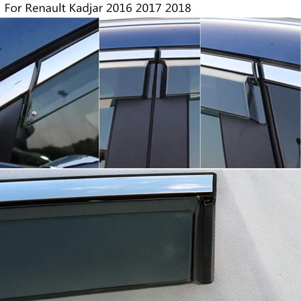 Для Renault Kadjar Автомобильная крышка пластиковая оконная стеклянная ветровая козырек Дождь/Защита от солнца вентиляционная рамка лампа 4 шт