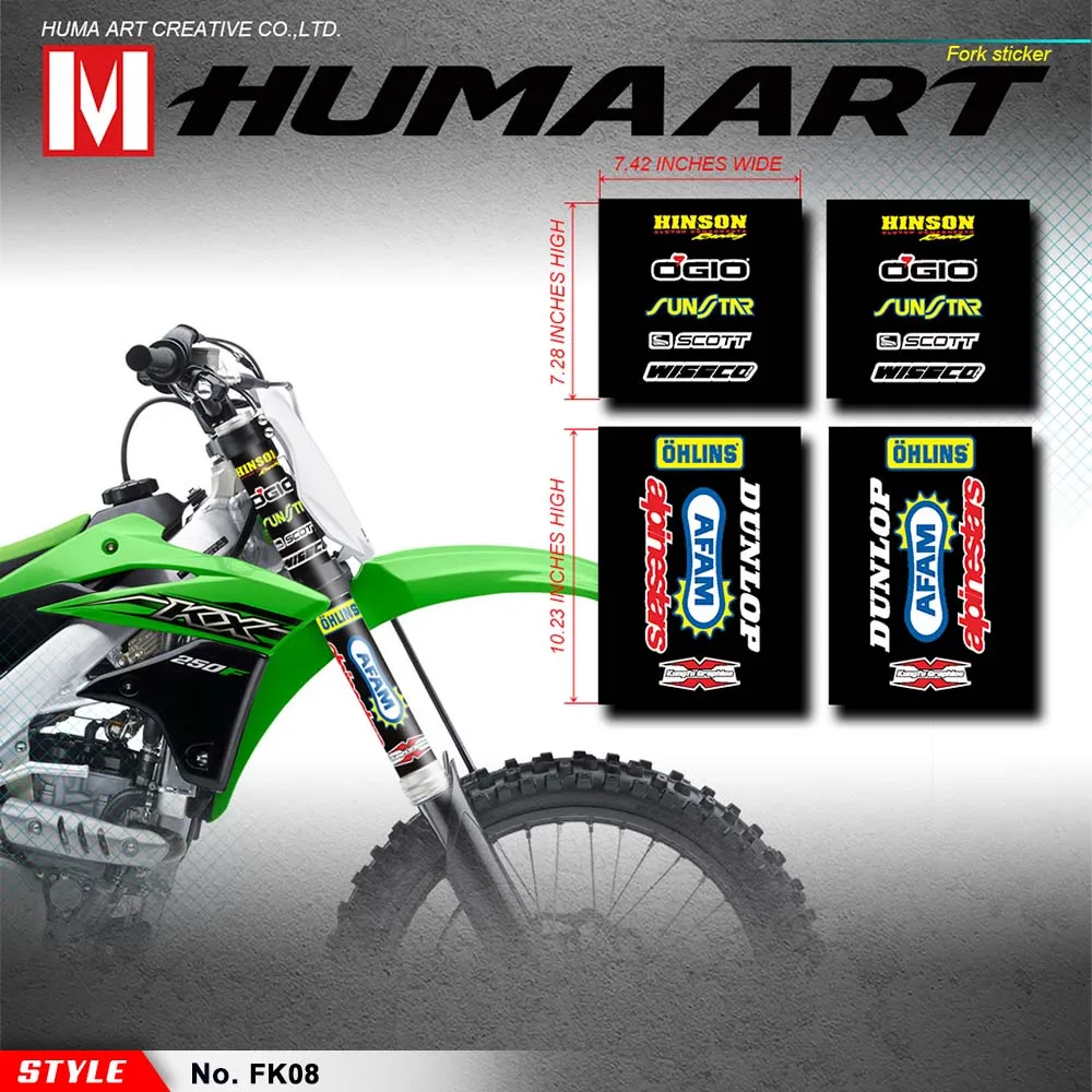 HUMAART среднего вилка трубка обертывания наклейки виниловые на стены для MX Байк