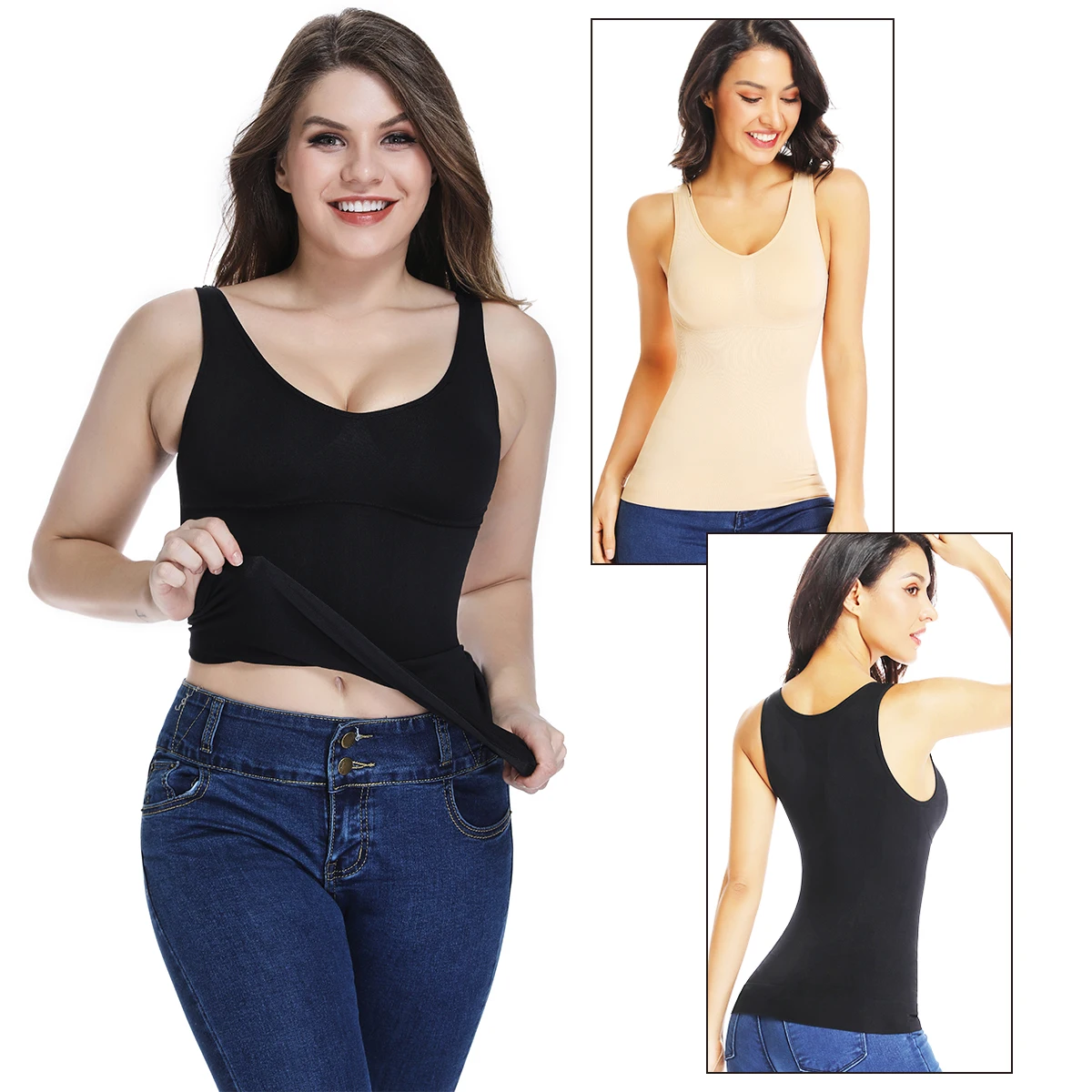 Бесшовный лифчик для похудения Корректирующее белье живота тела Мягкий Топ