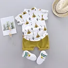 Одежда для детей от 1 до 4 лет комплекты одежды для маленьких мальчиков футболка с рисунком топы + шорты летние комплекты одежды с шортами Одежда для мальчиков