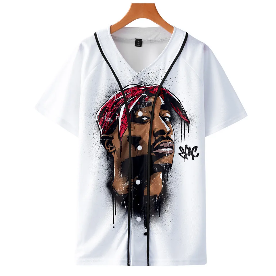 Tupac Amaru Shakur baseball T-shirt Hip Hop Notorious B.I.G. Tee Shirt Biggie Smalls Rapper 3D Tshirt Harajuku T Shirt Clothes