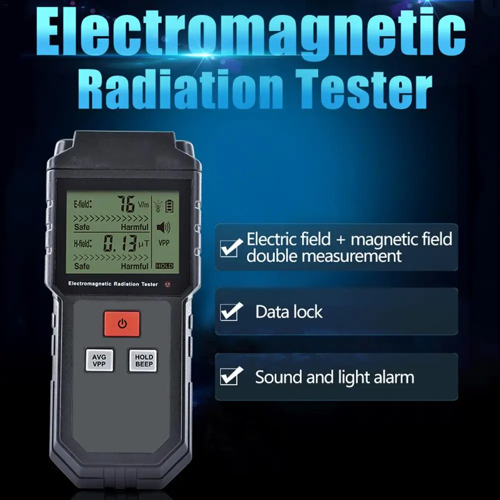 Тестер электромагнитного излучения портативный цифровой ЖК-дисплей