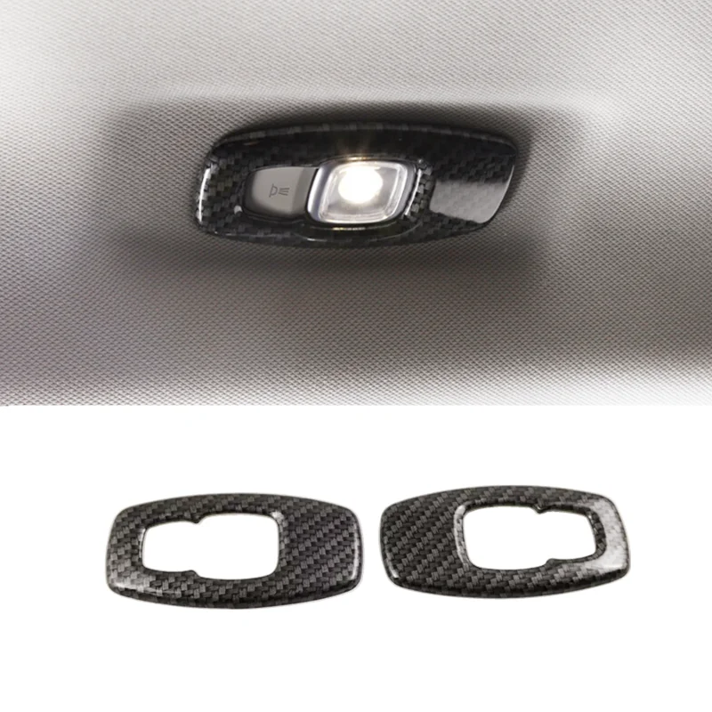 

For Renault Koleos 2017 2018 Accessories Car rear reading Lampshade frame Cover Trim Sticker Car Styling ABS Carbon fibre 2pcs