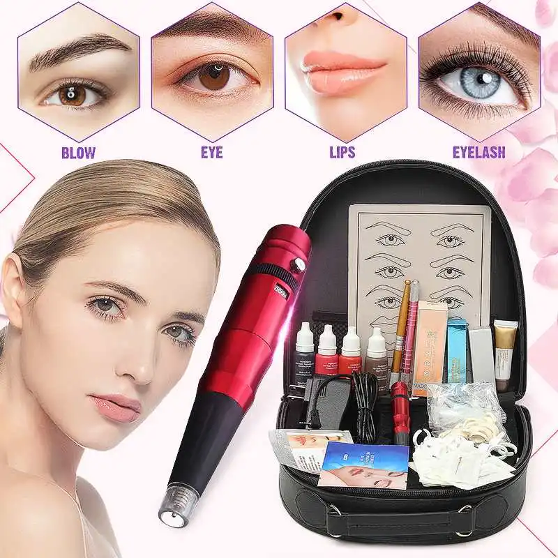 

Professional Complete Eyebrow Lips Tattoo Kit Tattoo Machines Body Art Tools Tattoo Accessories Supplies Permanent Makeup Set