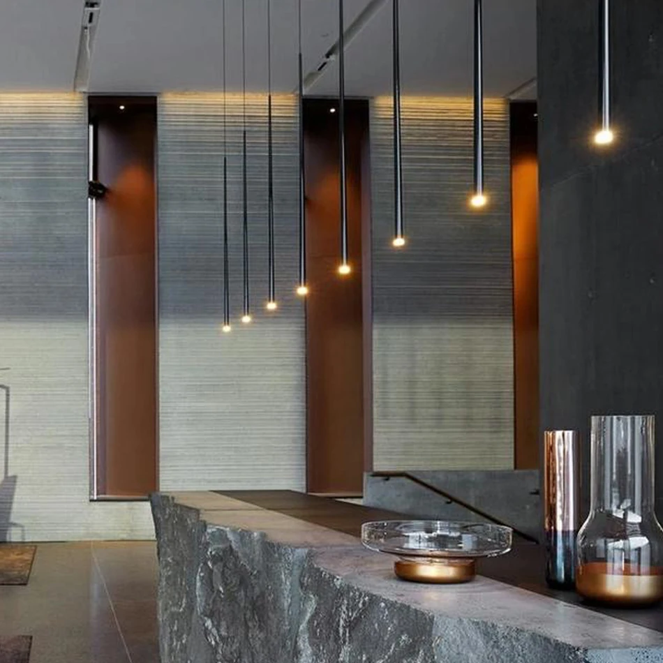 Светодиодная Подвесная лампа длинная трубка освещение для кухонного островка