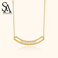 sa silverage 2020 necklace women simple jewelry silver chain smile pearl clavicle necklace female 925 sterling silver new