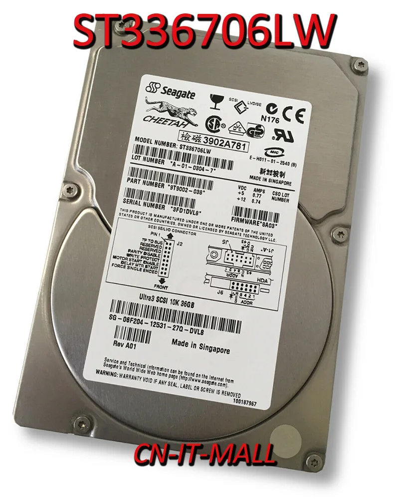 

Seagate Cheetah 36ES ST336706LW 36GB 10000 RPM 68Pin SCSI 3.5" Internal Hard Drive