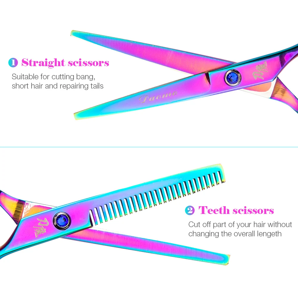 2pcs/set Professional 6 Inch Hair Cutting Scissor Leather Bag Stainless Steel Barber Salon Thinning Tools for Hairdressing | Красота и