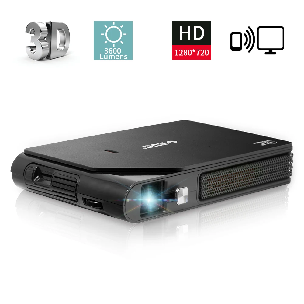 Портативный мини проектор для домашнего кинотеатра Led 3600 люмен D5W светильник