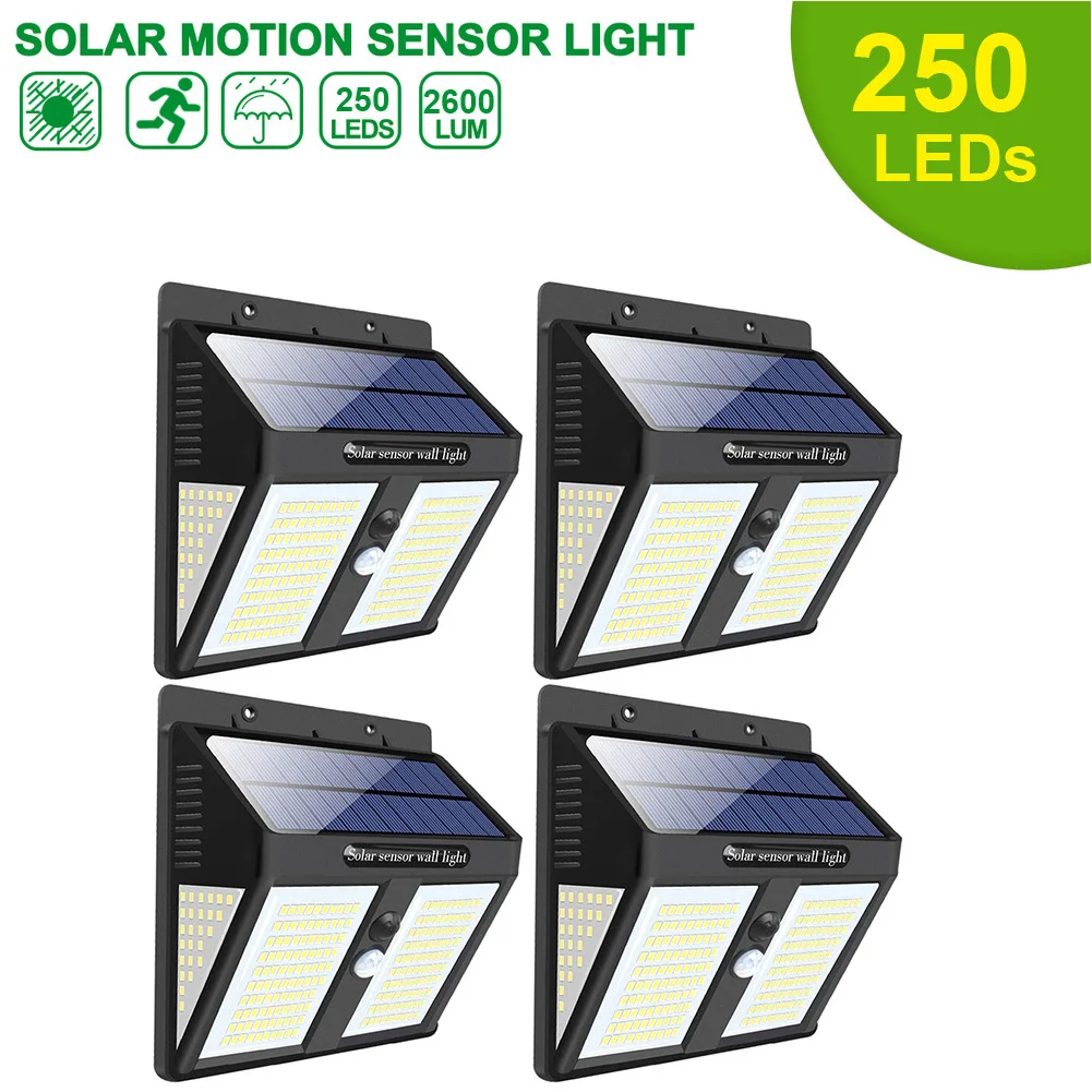 

Solar Led Outdoor Security Lights 2200mAh Working 12 Hours Motion Sensor Waterproof Solar Wall Lamp for Garden Path Decoration
