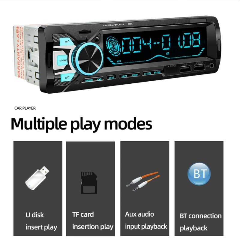 

J60F Car MP3 Player Rechargable Dual USB Receiver Fast Charger Car