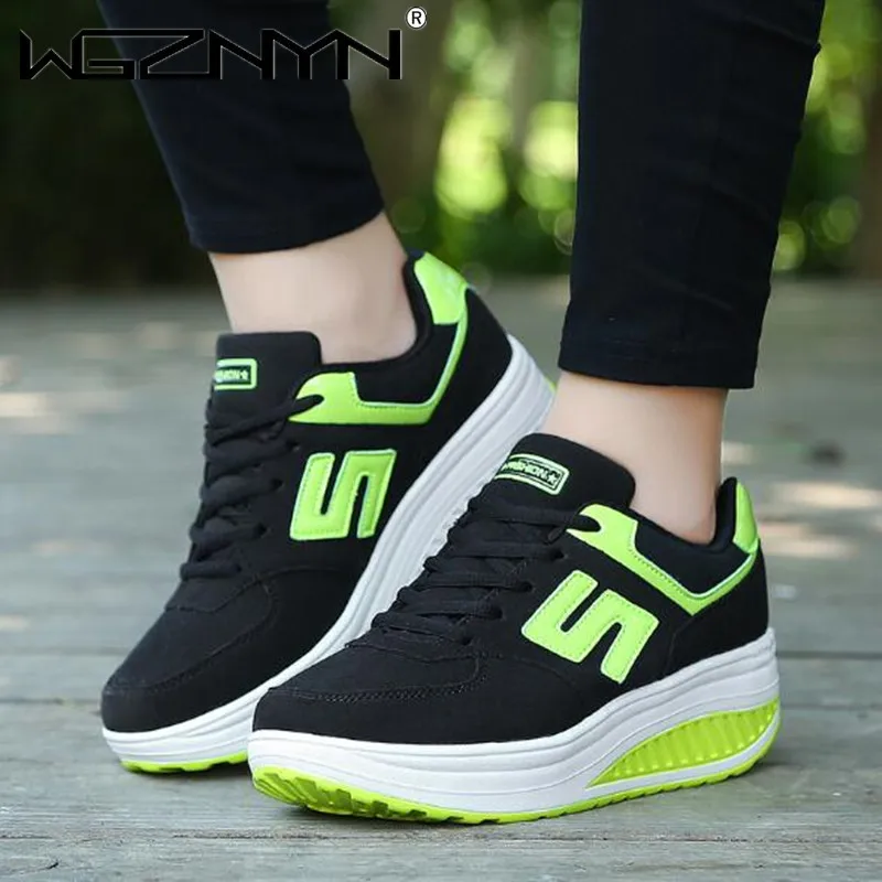 

Hot Sales Women's Sneakers Platform Wedge Light Weight Zapatillas Walking Shoes for Woman Swing Shoes Breathable Sports Slimming