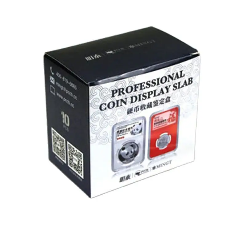 

NEW!!! LOT X 10PCS PS material Coin slabs sovenir Clear collecting case box white color 44 different sizes