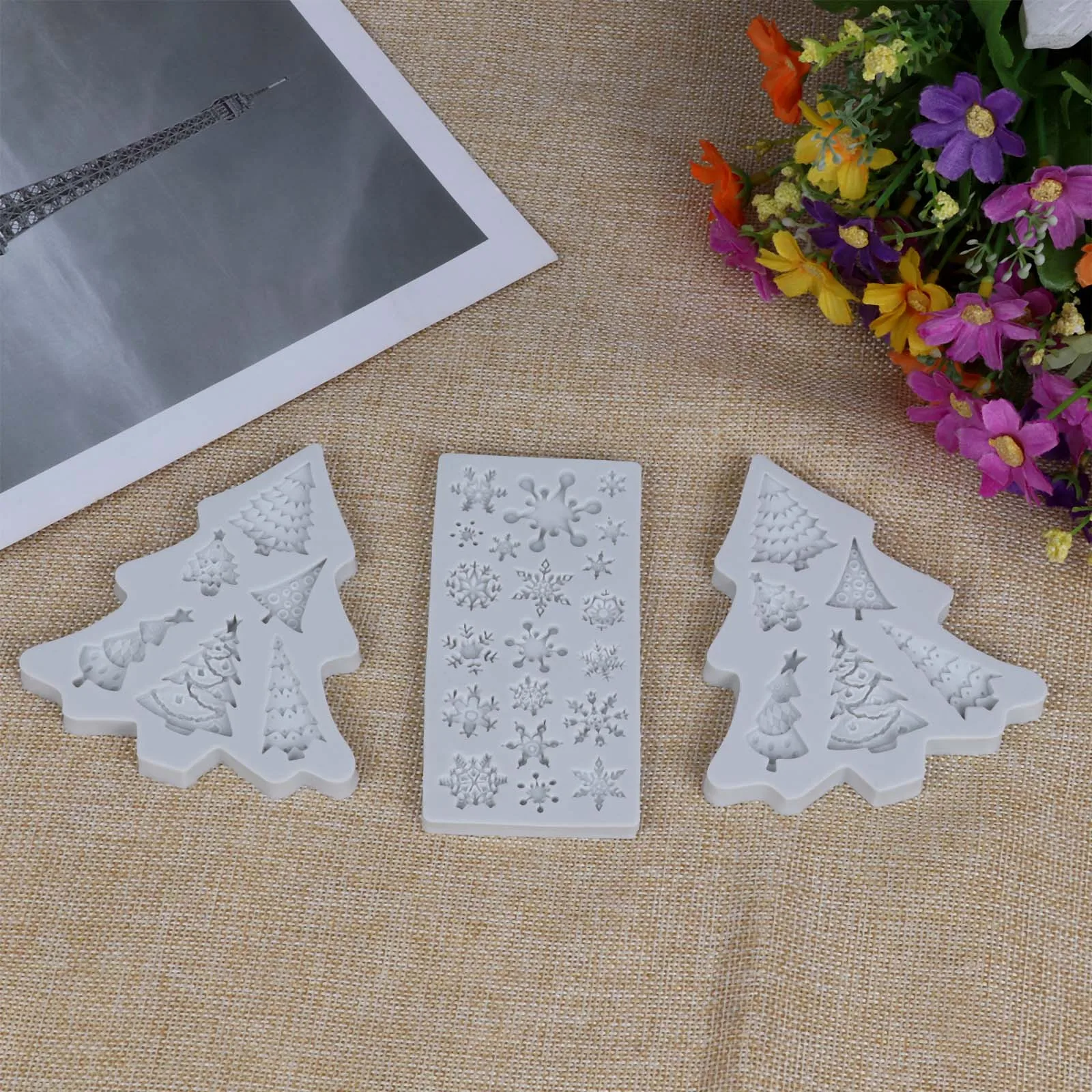 3 шт. для пищевых продуктов силиконовая форма выпечки набор Рождественский