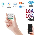 Коммутатор Mini Tuya, Wi-Fi, поддержка 1610A, двухстороннее управление, Модуль Автоматизации умного дома, работает с приложением Alexa Google Home Smart Life