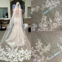 new 1layer white ivory cathedral length lace edge bride wedding bridal veil comb