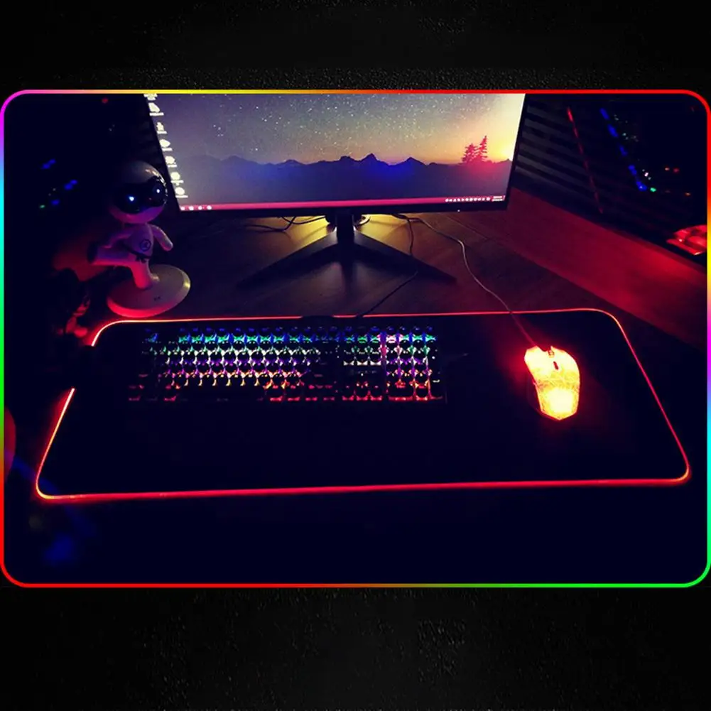 Светодиодный светильник коврик для мыши RGB чехол клавиатуры Настольный