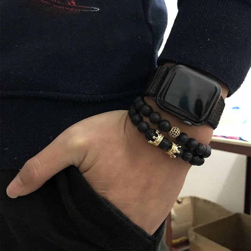 Мужской набор браслетов Diffone Набор из 2 шт./пара с цирконием браслет бусинами |