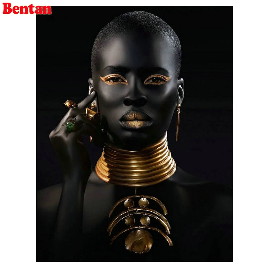 5d Diy Алмазная картина Африканская женщина Стразы квадратная круглая вышивка